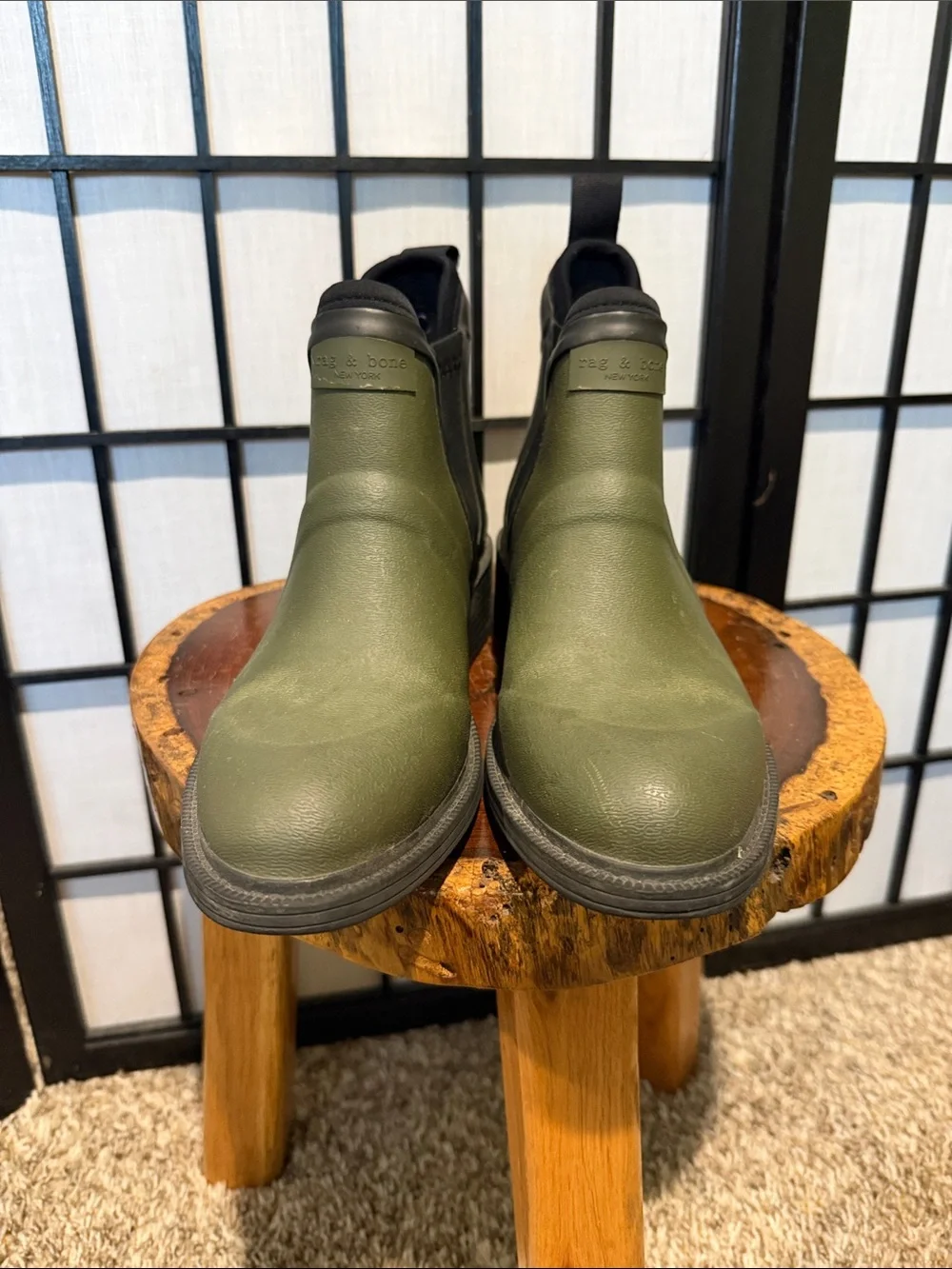rag & bone NY Olive Green Chukka Boots Rain 37 EUC